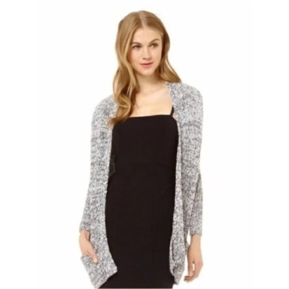 Talula Aritzia Lenox Cardigan Sweater Knit Heathered Cashmere Wool Burgundy XXS - Picture 1 of 14